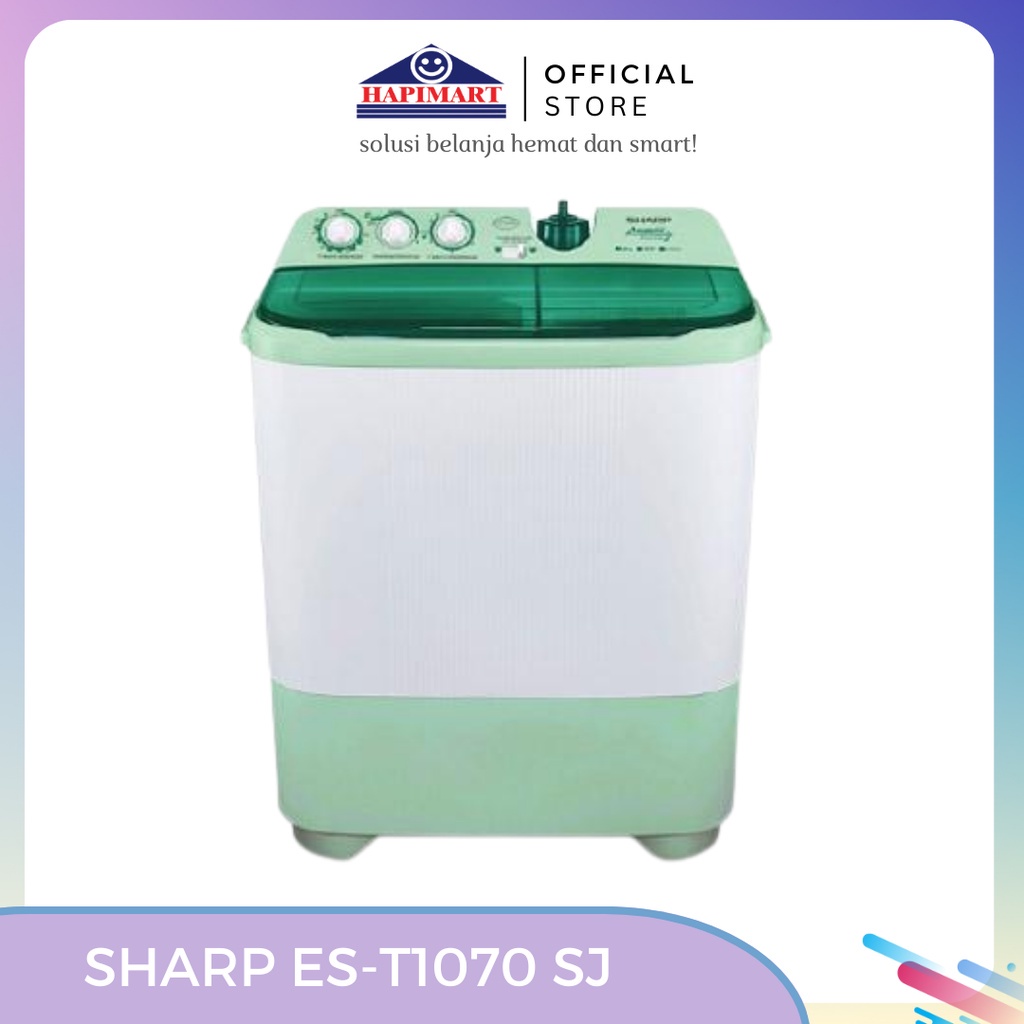 Mesin Cuci Sharp ES-T1070SJ-GR Hijab Series Kapasitas Cucian 9 Kg 225W