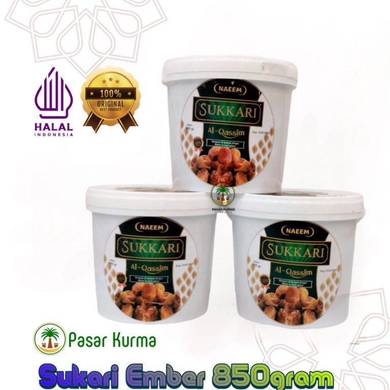

12.12 HARGA GROSIR Kurma Sukari Ember 850gram Original / Kurma Sukary Sukkari AlQassem / Kurma Ruthab, rutob !!