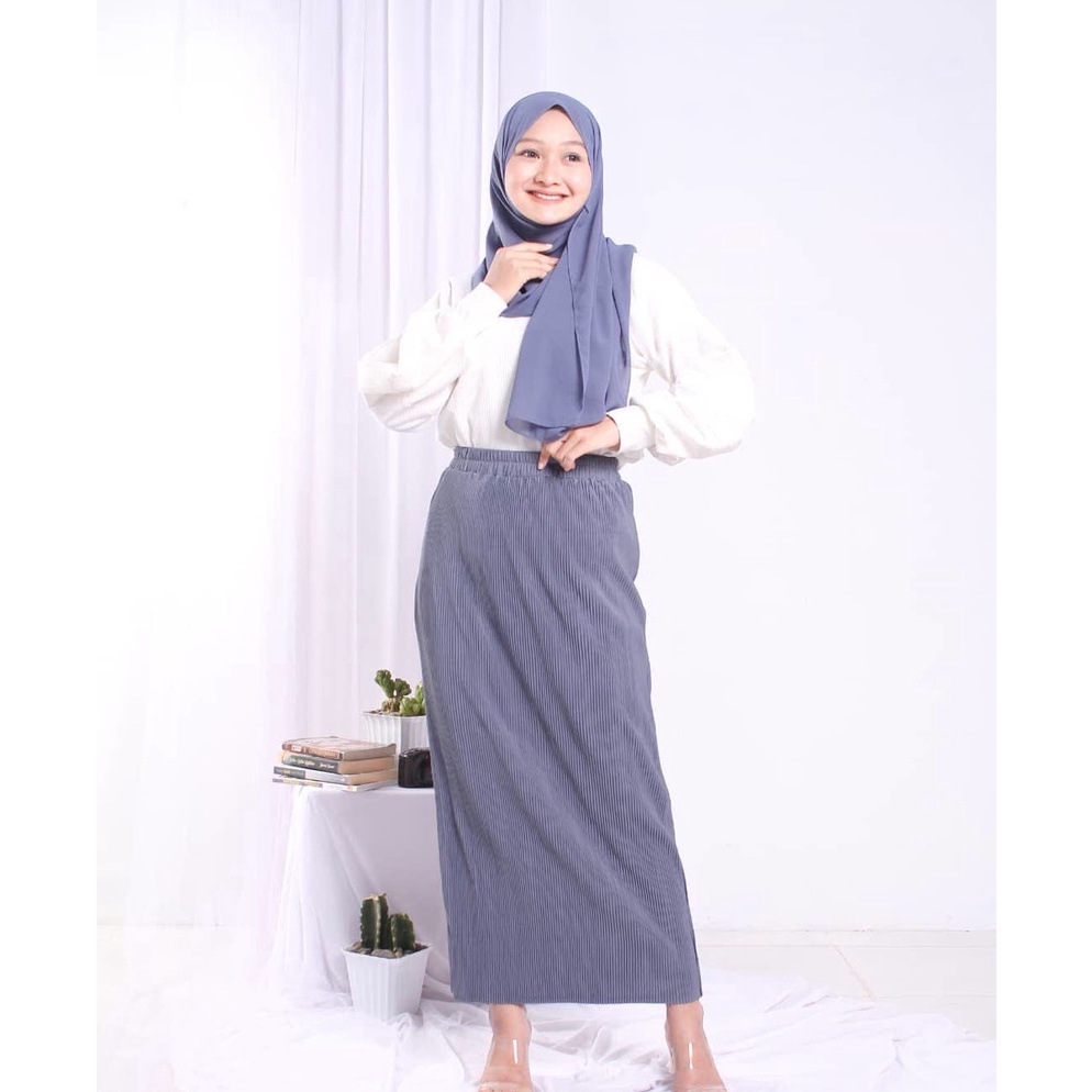 TERMURAH ROK PLISKET SPAN / ROK PLISKET LIDI HYGET SPAN