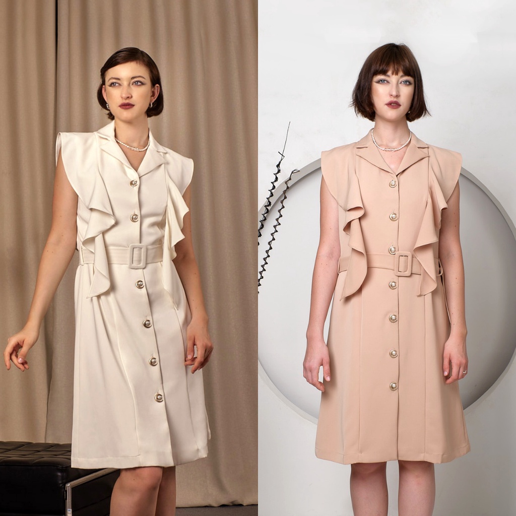 Luna Dress | Dress Elegan Aesthetic Simple Kancing Unik