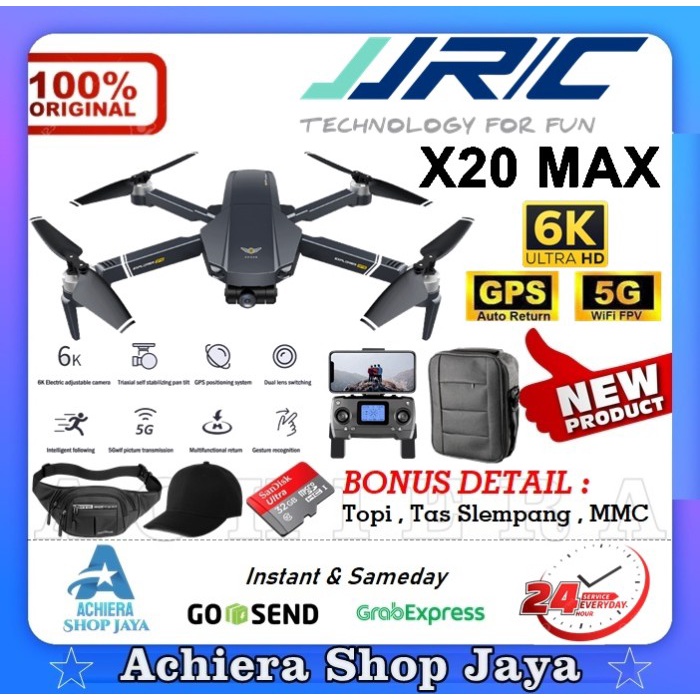 DRONE JJRC X20 MAX ANTI NABRAK 6K IMX CAMERA 3-AXIS GIMBAL GPS 5G ORIGINAL