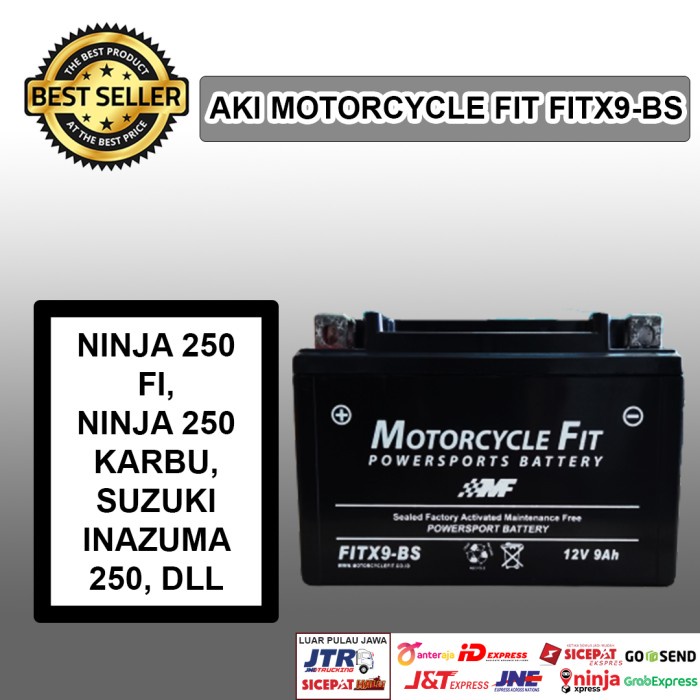 Terlaris Aki Motor Ninja 250 Fi Mf Ytx9-Bs Gs Yuasa Motobatt