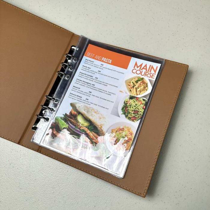 

COVER MENU RESTORAN CAFE KULIT BINDER AGENDA UKURAN A5 - READY STOCK