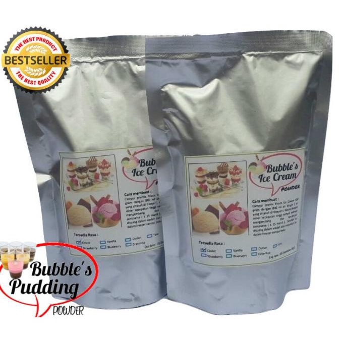 

Bubuk Es Krim Coklat 500gr, Bubble's Ice Cream Bulky Instant Powder