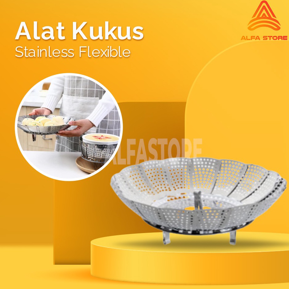 ➸VHt Kukusan lipat Stainless Steel Alat Kukus Serbaguna ❆ ✶