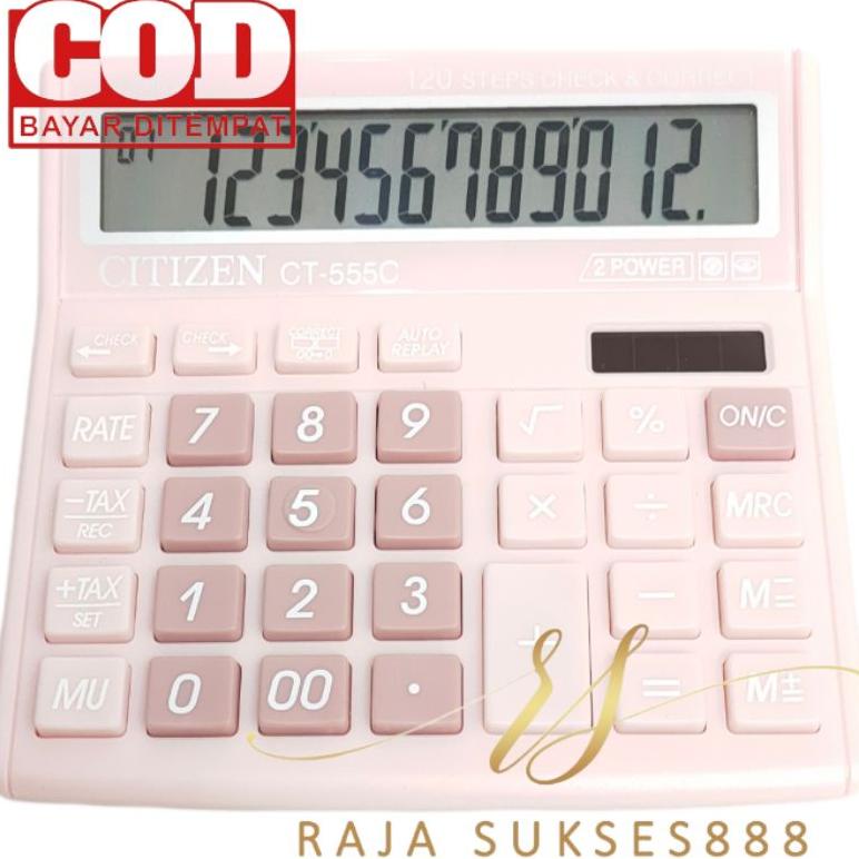 

8.8 Calculator Citizen Ct 555 Warna Pastel Kalkulator Citizen 555N 555 N 12 Digit Check Ulang Check Correct Grosir !!