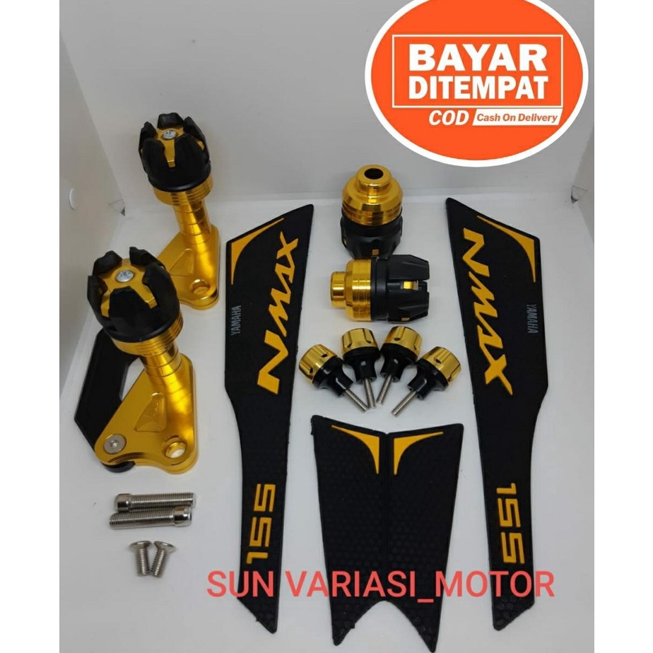 Sale [PAKET PROMO VARIASI NMAX] TANKPAD NMAX OLD dan NMAX BARU + Slider Jalu Knalpot + Jalu As Roda 