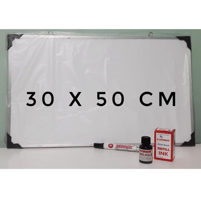 

'+'+'+'+] Paket Lengkap PAPAN TULIS 50x30+Spidol+Refill Boardmarker Whiteboard