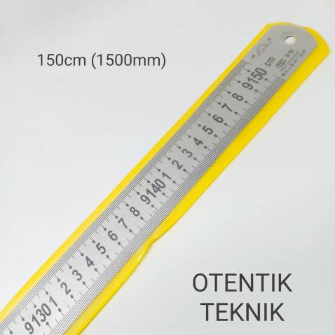 

PENGGARIS BESI 150 CM - 1500 MM - 1 KOMA 5 METER - STEEL RULER 60 INCH