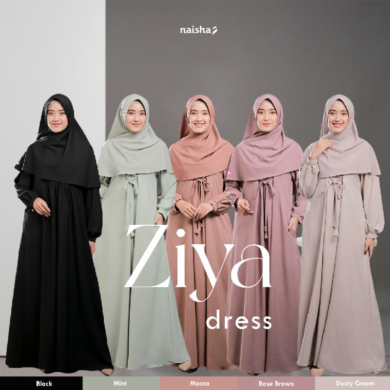 NAISHA OFFICIAL - Gamis Ziya Dress Naisha Hijrah Gamis Wanita Muslimah Terbaru