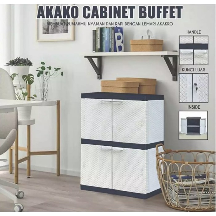 Lemari Plastik Akako Baby 2 Susun Cabinet Nimalis Bufet
