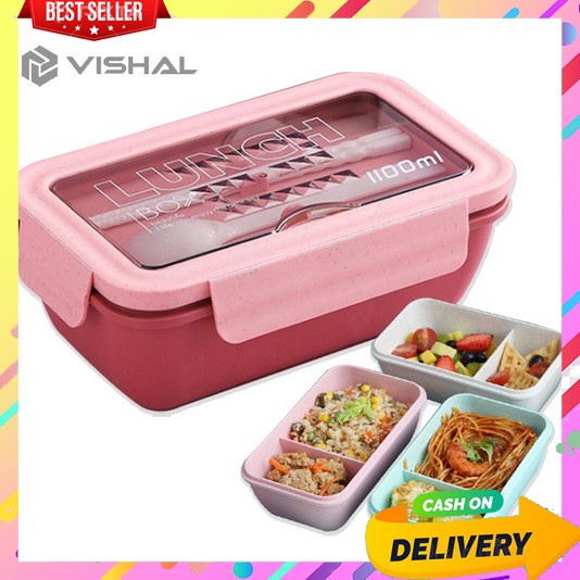 Lunch Box Set Anak Sekolah Paper Stainless Steel 1 Anti Tumpah Satu Set Bekel Skolah Lunchbok Bekele