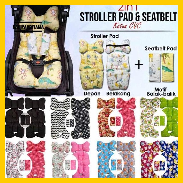 SET Stroller Pad & Seat Belt Pad Stroller Akachan kereta dorong seatpa nariyaaritama
