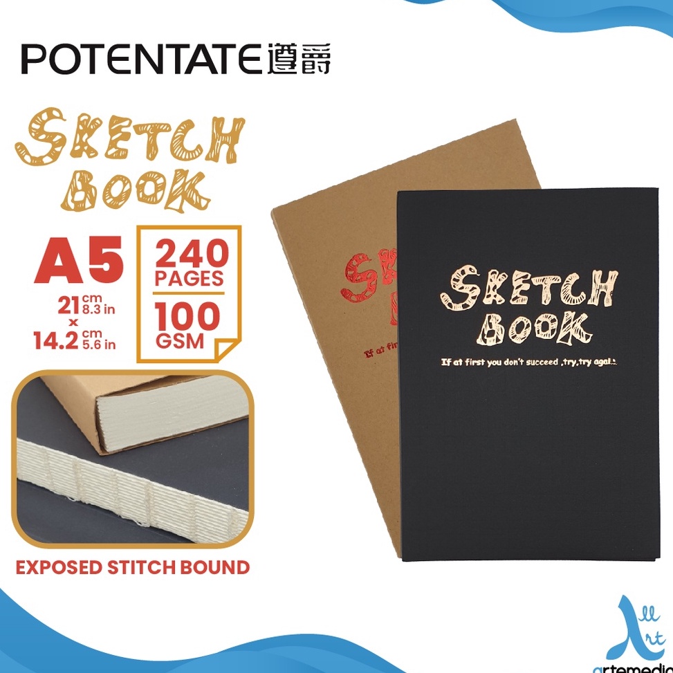 

UHRR-80 Buku Sketsa Potentate A5 Exposed Stitch Bound Sketchbook 296