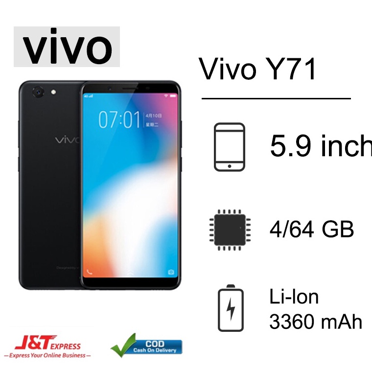 Termurah hp murah Vivo y71 ram  6/128gb 5.9 inch smartphone Garansi Supplier