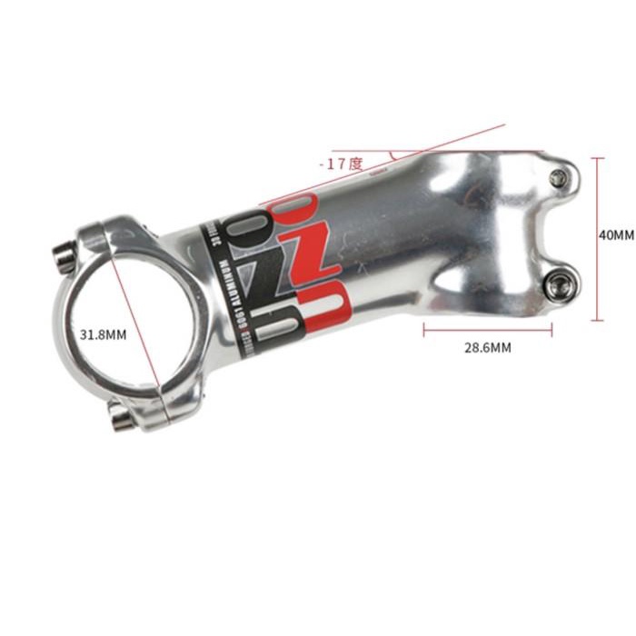 Stem Sepeda Uno Silver 7 Dan 17 Derajat 80/90/100Mm