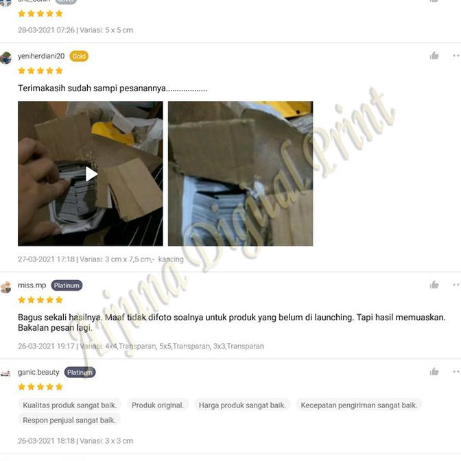 Kartu Ucapan Terimakasih Online Shop / Kartu Nama Atau Costum 03