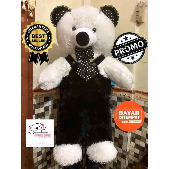 boneka teddy bear beruang besar jumbo jojon hitam putih import murah