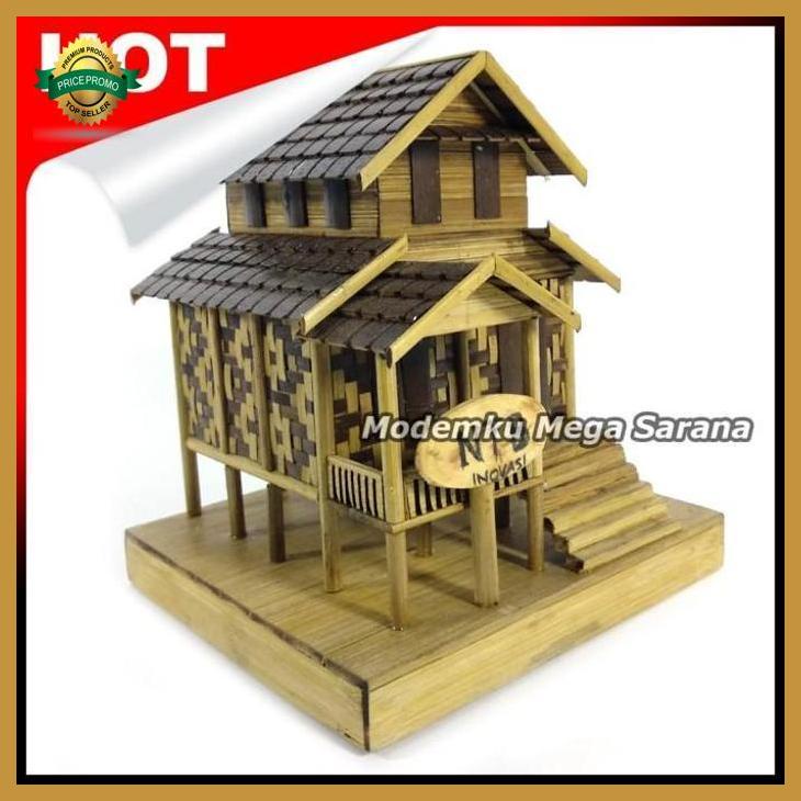 Miniatur Rumah Adat NTB Nusa Tenggara Barat Inovasi Dari Bambu alvidnita_