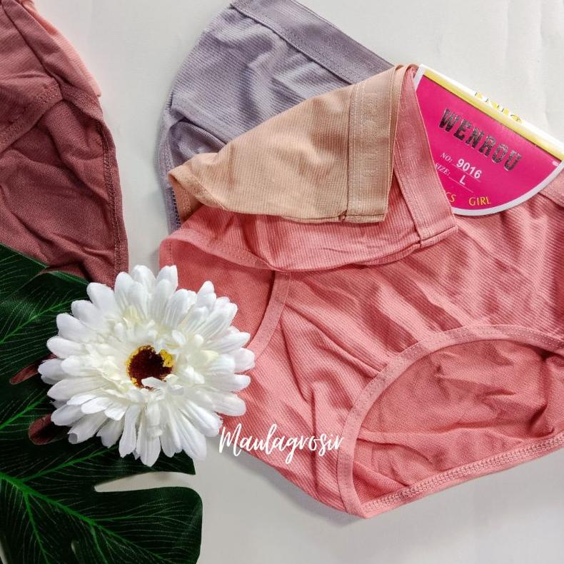 Lusinan 12 Pcs Celana Dalam Wanita Wenrou Polos
