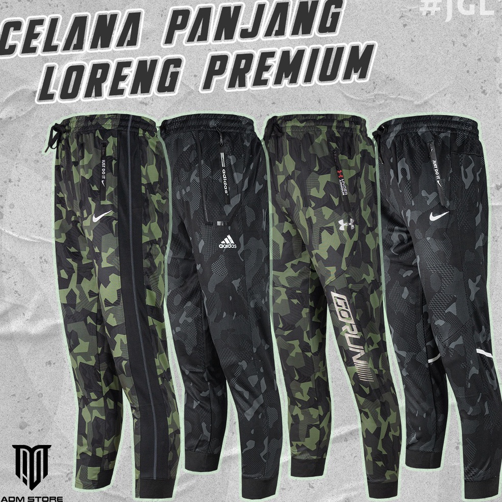 CHEKOUT!. Jogger Pants Pria Loreng Import / Joger Pria Premium / Celana Training Pria Army