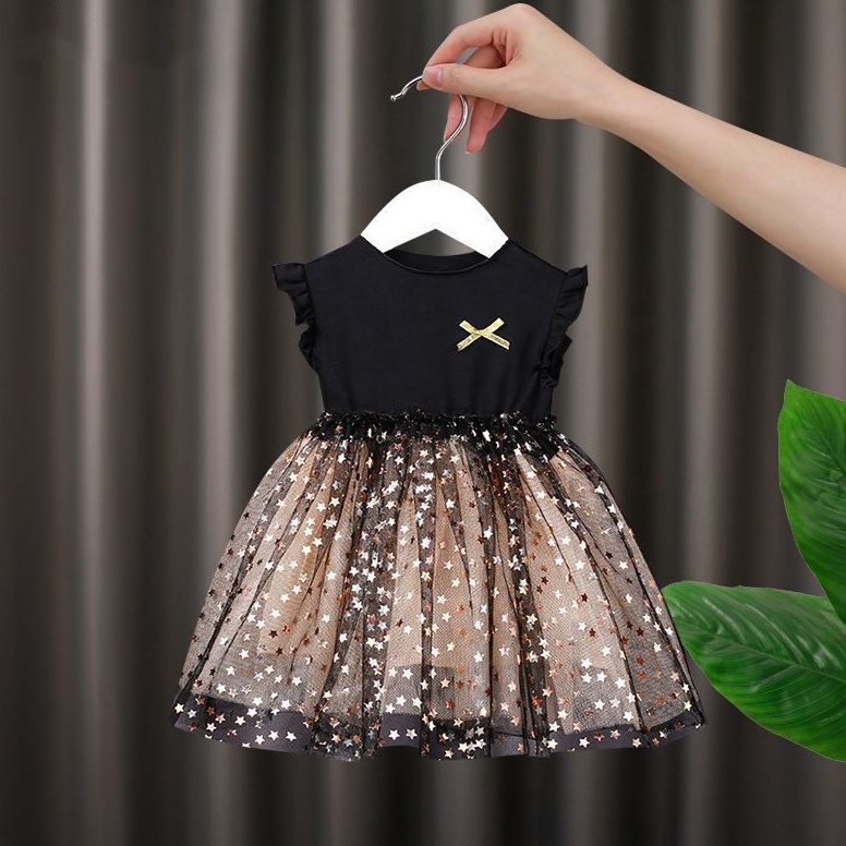 ☄️NEW✨ [PRINCESS KESLI] 0-8Tahun Dress Anak PerempuanTak Berlengan Gaun Bayi Rok Anak Cewek Blinblin