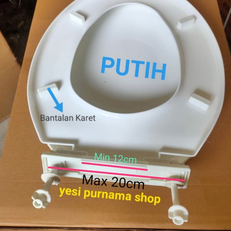 TERMURAH. Tutup closet duduk  bantalan karet  model toto, ina,universal