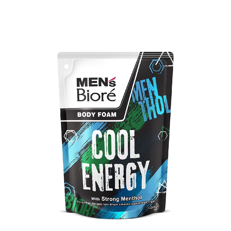 Id1s6Rg Men's Biore Sabun Mandi Cair Untuk Pria Cool Energy Strong Menthol Refill 400 ml - Sabun Cai