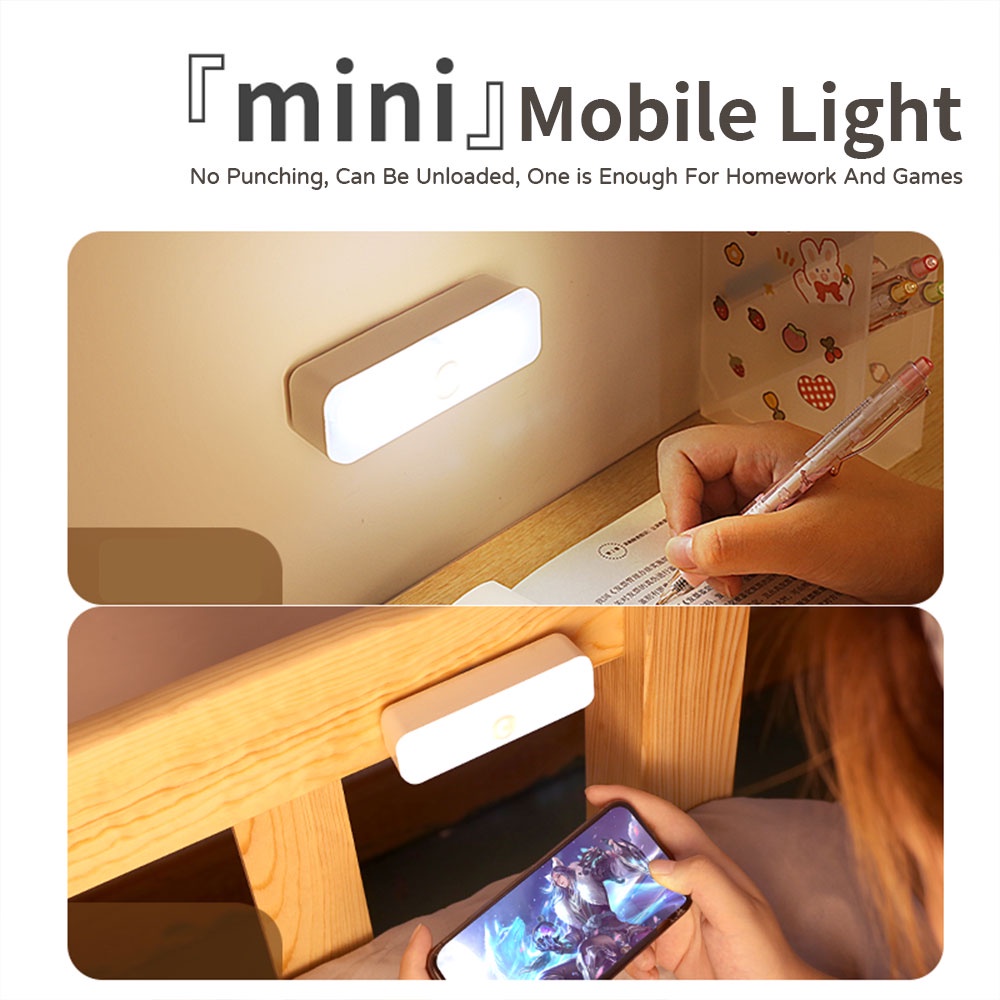 lampu kabinet Lampu tidur 3 Colors Adjustable LED tombol multifungsi lampu belajar lampu lemari portable Magnetic install