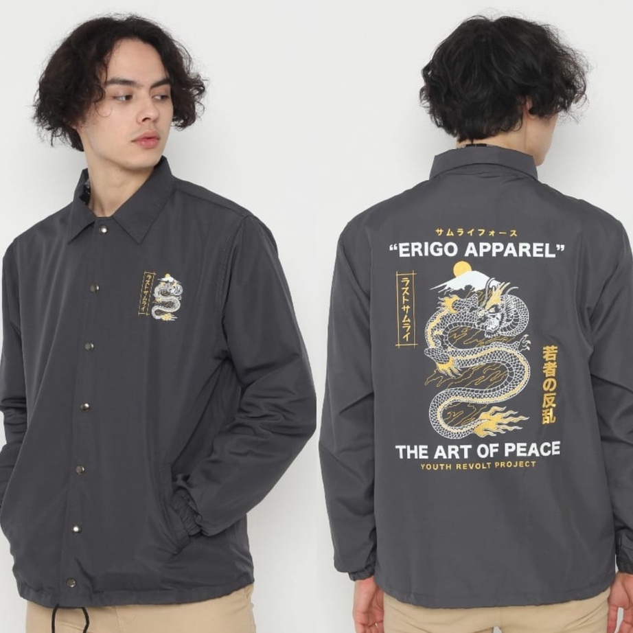 ➷➷✻✫ (COD) JAKET COACH PRIA TERBARU GAMBAR NAGA JEPANG APAREL DISTRO JAKET PARASUT PRIA ANTI AIR JAK