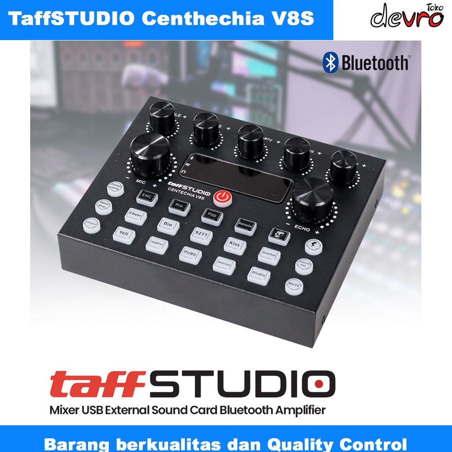 Special Price.. Taffstudio Centechia Sound Card V8S - USB External Sound Card Bluetooth Soundcard Am