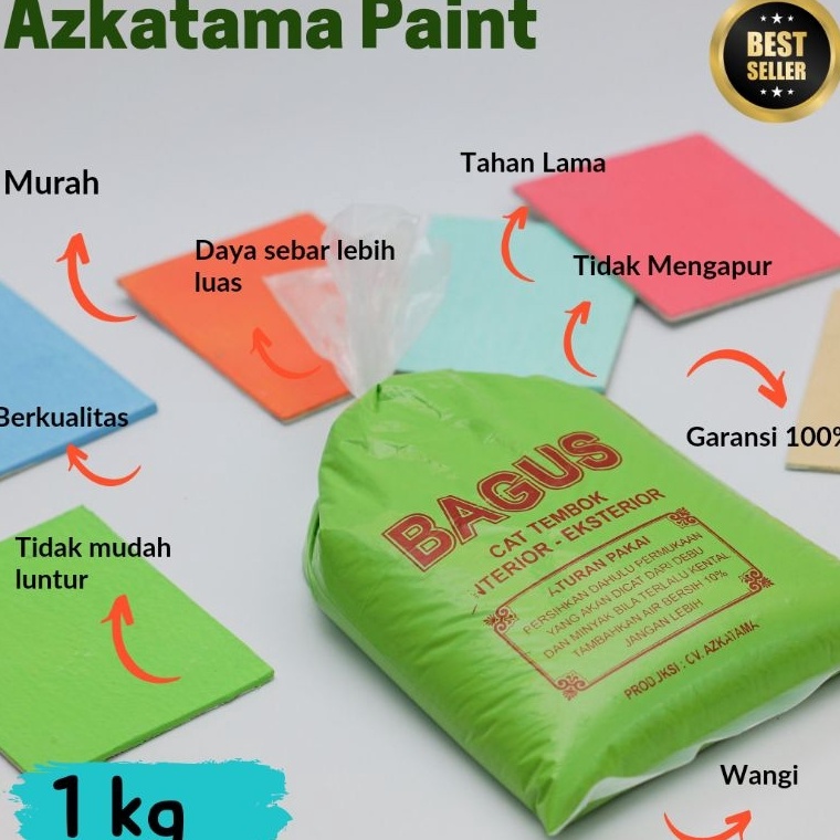 Promosi Spesial Azkatama Paint Cat tembok kiloan Bagus 1 Kg anti luntur kualitas super wangi murah d