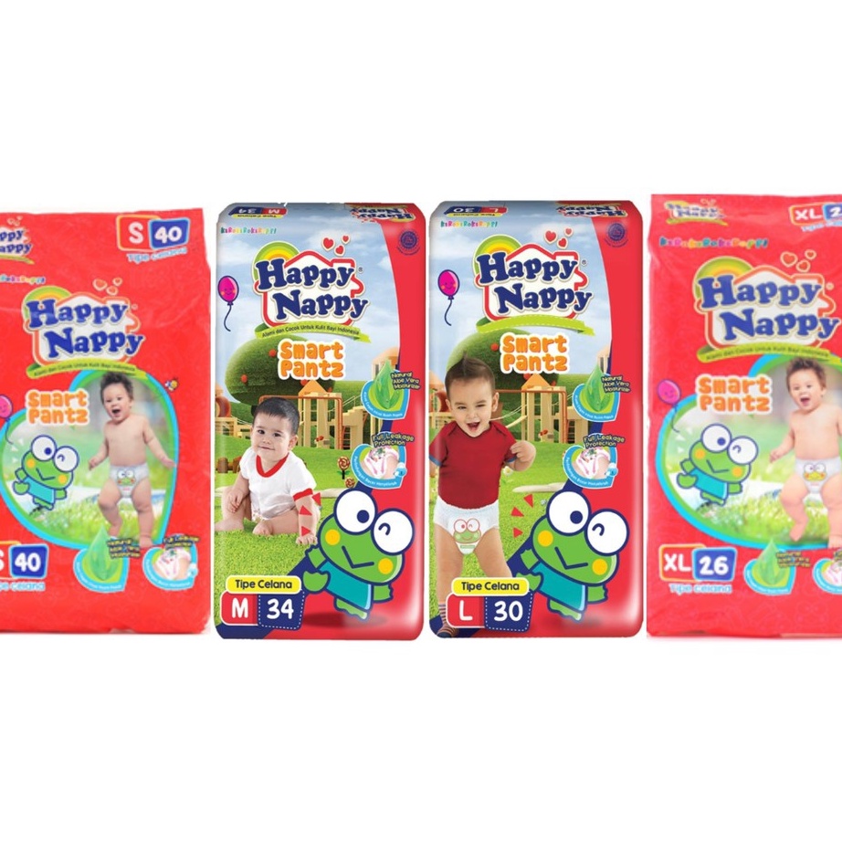 Ready Stock GJ7O9 Happy Nappy Smart Pantz S40/M34/L30/XL26 T46 ➶Terbaru