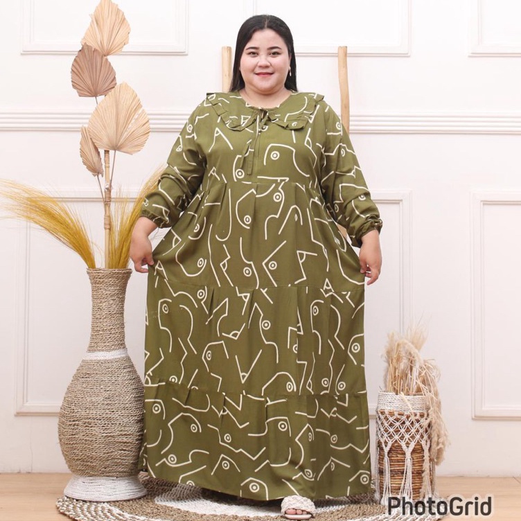 ➘Paling Popular✼➚ CPVVC MIDI DRESS JUMBO LD 130 MUAT BB 100 KG BAHAN RAYON PRRMIUM MAXI DRESS MIDI D