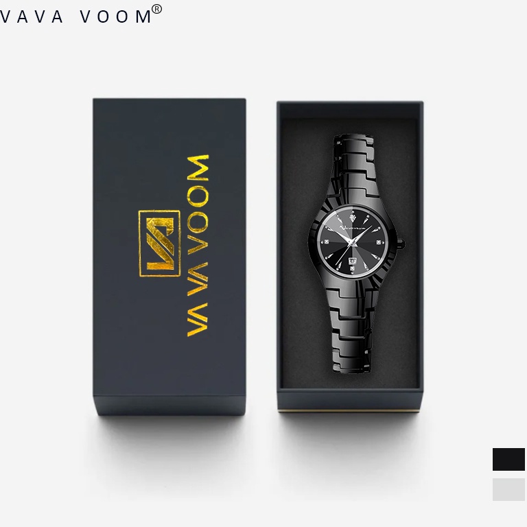 Chekout.. VAVAVOOM 2481 Jam Tangan Wanita Cewek Fashion Berlian Quartz Anti Air Analog Bisnis Kuarsa
