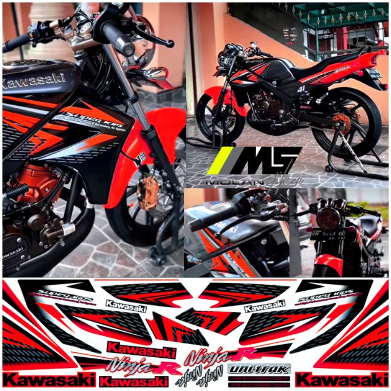 Decal Sticker Striping Variasi Motif Ori Ninja R 150 2013 Kuning / Ninja Ss 150 - Ninja R/Ss 2 Tak S