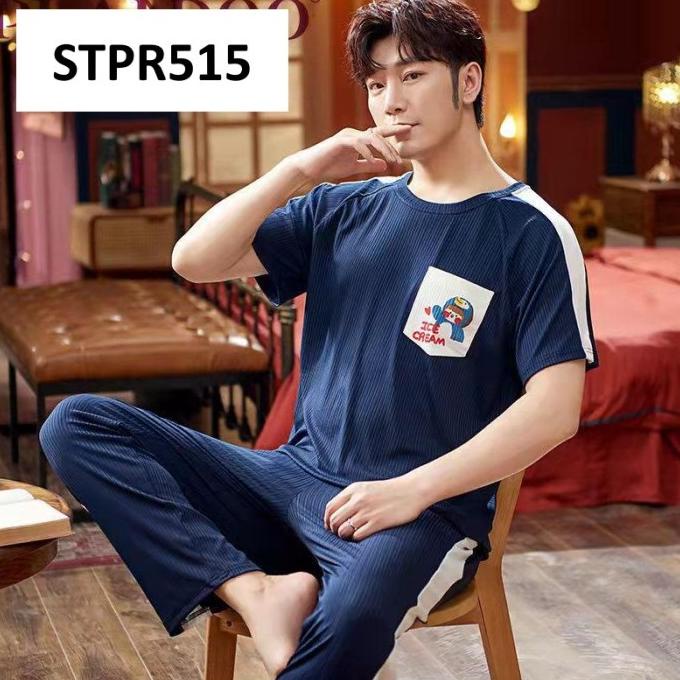 SET PIYAMA PRIA KOREA STYLE 3XL XXL BAHAN KAOS KATUN