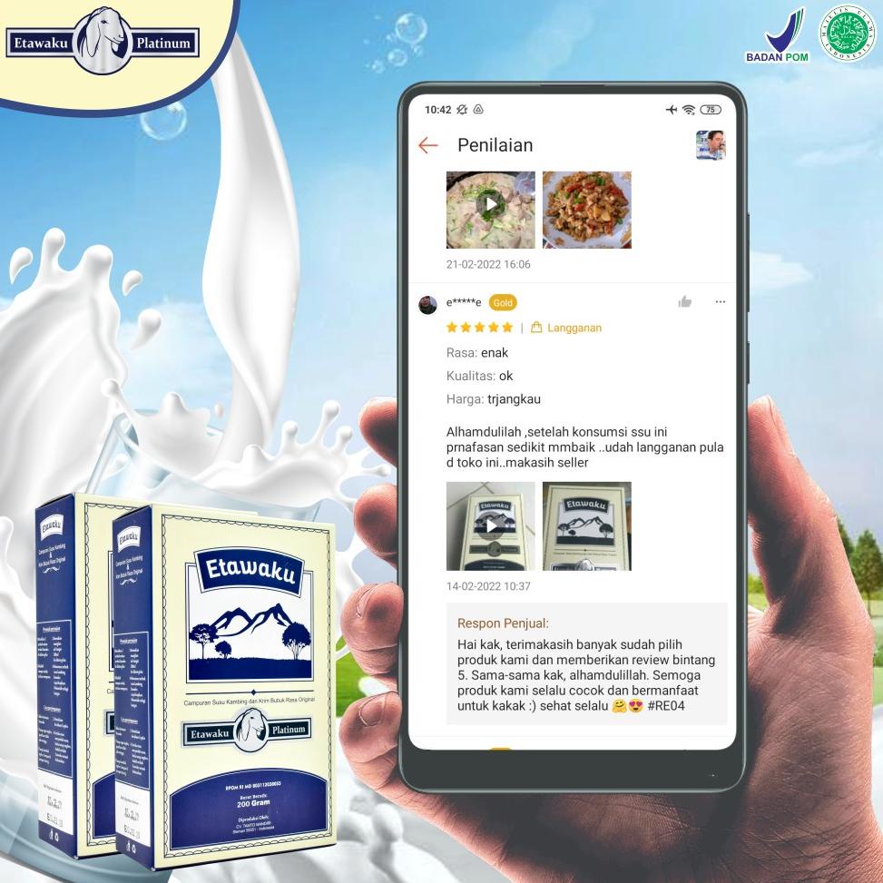 

HOT PROMO ETAWAKU PLATINUM - SUSU KAMBING ETAWA PENAMBAH KALSIUM KUATKAN TULANG & SENDI SOLUSI ATASI GANGGUAN PERNAPASAN PERNAFASAN ASMA BRONKITIS PNEUMONIA SESEK NAPAS TINGKATKAN KEKEBALAN & IMUNITAS TUBUH ISI 200GR