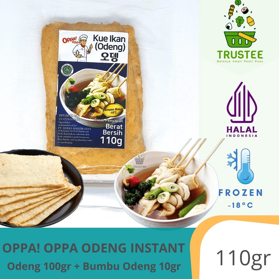 

[ SALE ] Oppa! Oppa Oden Odeng 3 Lembar Eomuk Korean Fish Cake 100g + Bumbu Halal