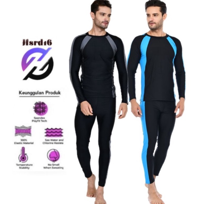 HARGA SPESIAL. BAJU RENANG SETELAN PANJANG DEWASA/UV  PRIA-WANITA ATAS BAWAH TERPISAH