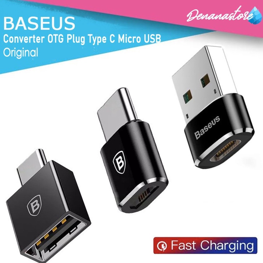 Sale Terbatas.. Baseus OTG Mini Type C Female to USB Male Adapter USB To Type C Converter Penghubung