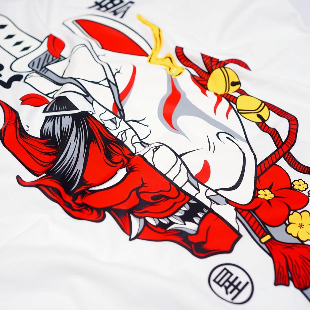 ( COD ) Aerostreet T Shirt Hannya Kitsune Putih Kaos T-Shirt Tshirt ABDAA ..