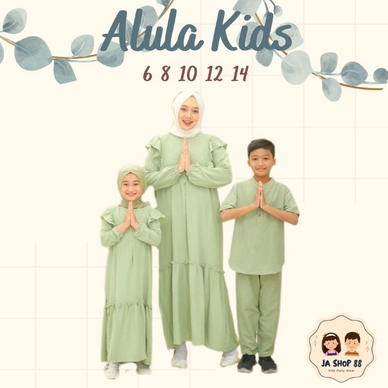 Star 10.10 GAMIS COUPLE IBU DAN ANAK CEWEK COWOK HIJAU SAGE MINT RAYON KRINGKEL KOKO ANAK LAKI WARNA