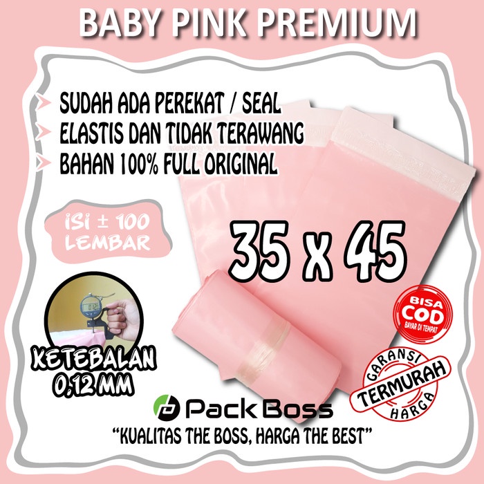 

Terlaris Polymailer 35X45 Baby Pink Premium Langsung Pabrik Tebal Dan Halus