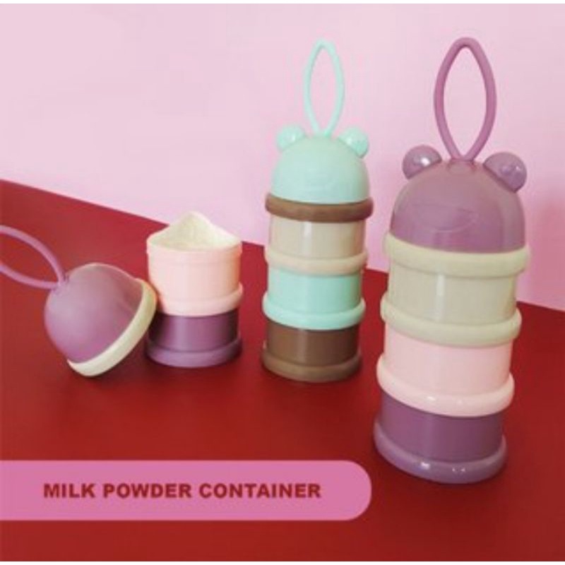 Milk Powder Dispenser Tempat Susu Bubuk bayi Kontainer susu 3 susun wadah susu formula tempat susu f