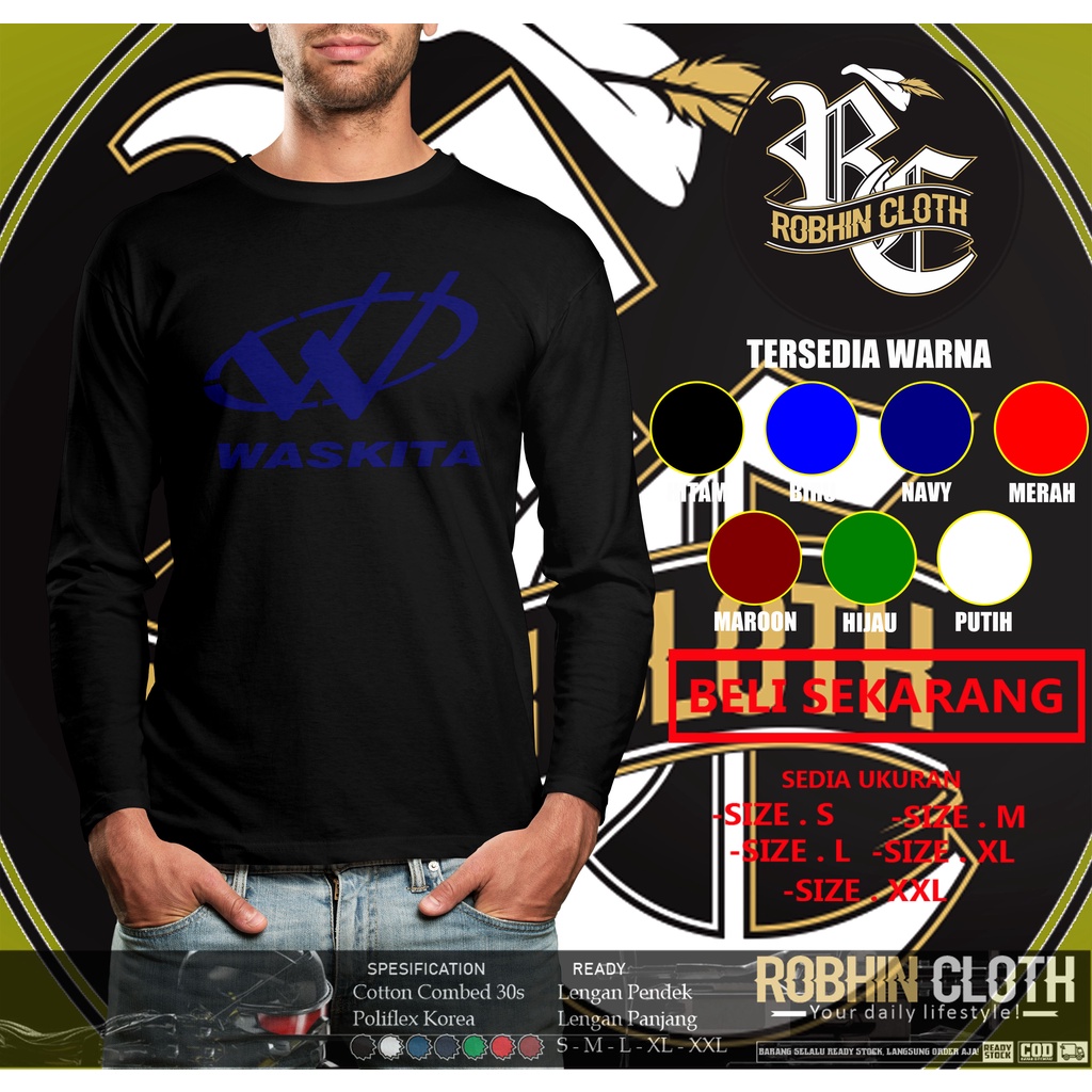 Kaos Waskita Karya Logo Lengan panjang Baju Perusahaan