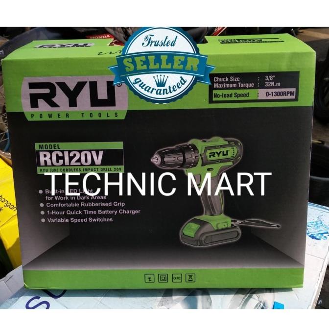 Cordless Impact Drill Ryu Rci20V / Rci 20V Mesin Bor Baterai Ryu