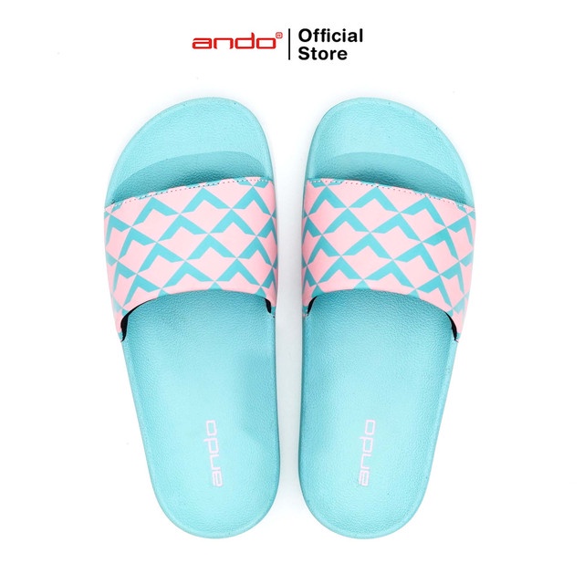 Ando Official Sandal Selop Slip On Flo Wanita Dewasa - Merah Muda/Tosca