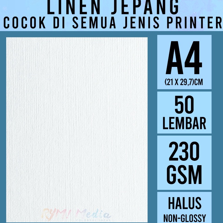 

41 LINEN Jepang 230 gsm A4 isi 50 lembar / Kertas HVS Linen Tebal 230 gram Undangan Sertifikat ➫Super Promo