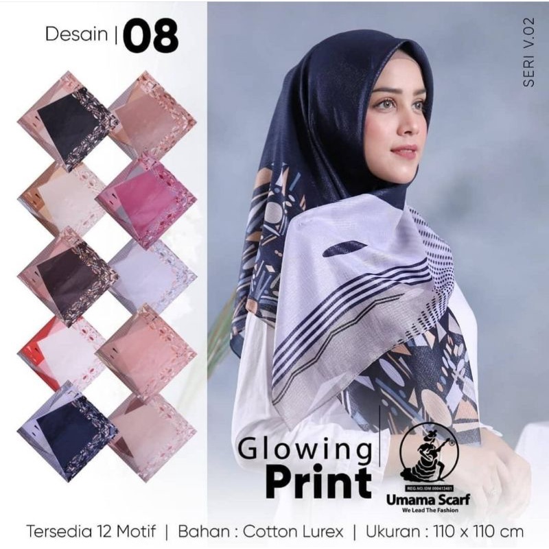 Hijab Motif Umama Glowing Print Cotton Lurex